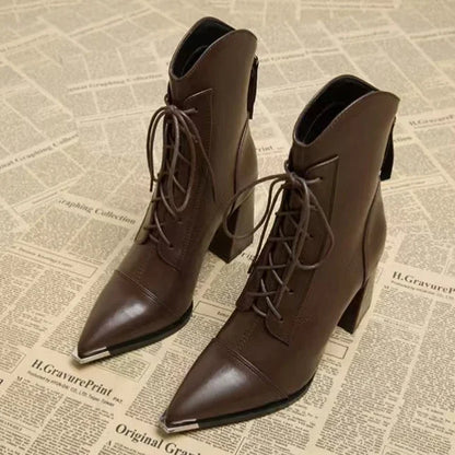 8cm High Heels Women's Ankle Boots Pointed Fashion Shoes Dress Designer Women's Boots 2025 Winter Sexy Chelsea Botas De Mujer