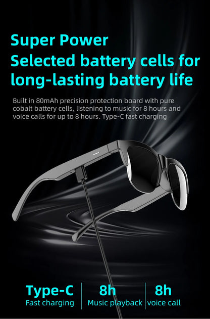 TWS Bluetooth Headphones Smart Glasses Binaural Music Touch Earphones With Microphone Audio Sunglasses Call for All Smartphone