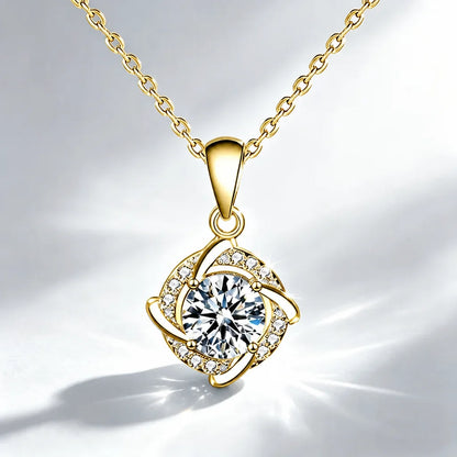 0.5ct-1.0ct VVS1 D Color Moissanite Necklace 925 Soild Sterling Sliver Chain with Certificate Fine Jewelry for Woman Jewelry