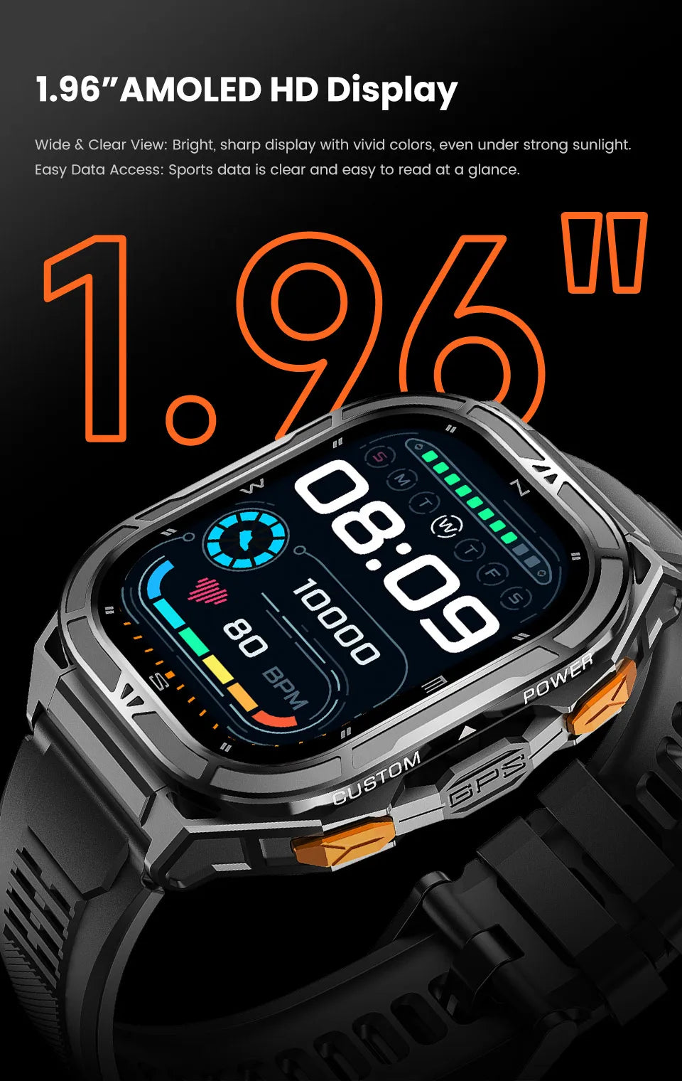 Luxury AMOLED Smartwatch Real GPS 5ATM Waterproof Smart Watch Electronic Clock Sports Wrist Digital Watches for Man Android 2026