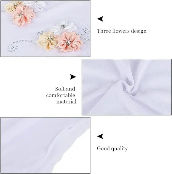 Kids Hijab for Girls Muslim Instant Hijabs Ready To Wear Islamic Shawls Turban with Flowers Scarfs Jersey Head Wrap (2-7 Y)