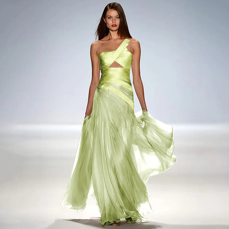 Gorgeous Strapless Sleeveless Elegant Women Prom Gown Floor Length A Line Tullle Backless Evening Dress
