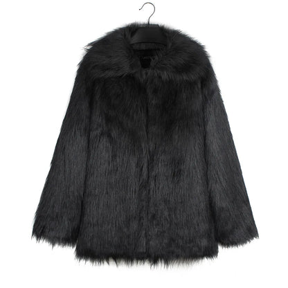 2026 Autumn Winter Brown Faux Fur Coat Women Casual Turndown collar Fluffy Plush Jacket Long Sleeve Thick Fake Fur Warm Cardigan