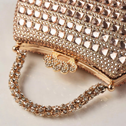 Silver Woman Bag Shine Bling Crown Hasp Diamond Shoulder Bag Crossbody Luxury Designers Rivet Clutch Party Evening Sparkly Purse