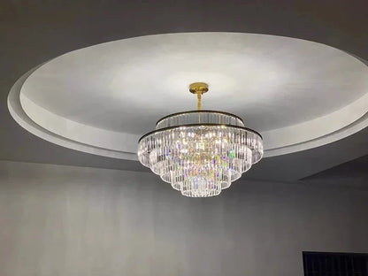 Modern Luxury Crystal Chandelier Gold Ceiling Pendant Lights for Living Room Chandeliers Villa Kitchen Decoration Round Lamp