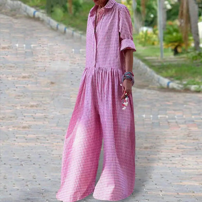 Summer Long  Jumpsuit Cotton Linen Casual Jumpsuits Women 2024 New Striped Loose Maxi Jumpsuit Vacation Clothes For Women