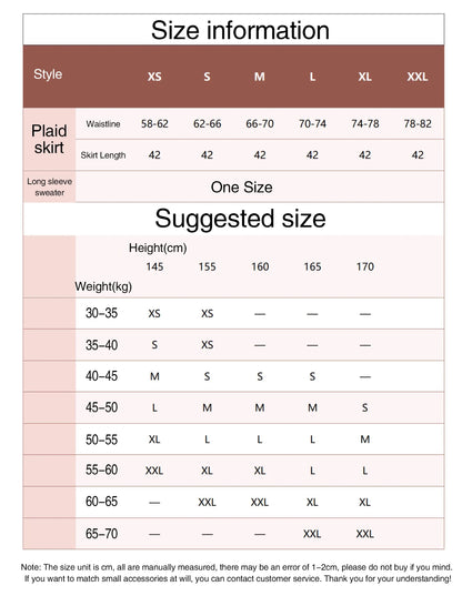 3Pc Set Japanese Korean School Uniforms Multicolor Sweater&Plaid Pleat Skirt with Bow Jk Uniform Suit Graduation Costumes Women