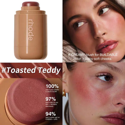 Rhode Skin Balm Data Cake Lip Gloss Sleepy Girl Freckle Pocket Blush Stick Non-fading Waterproof Blusher Moisturizing Lipstick