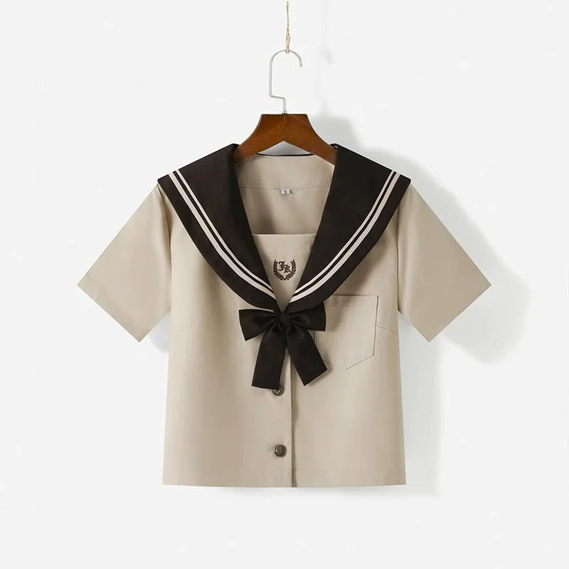 Student JK Uniform Women's High School Korean Chinese School Uniforms Navy Sailor Outfit Short Sleeve Suit Japan Seifuku Girl