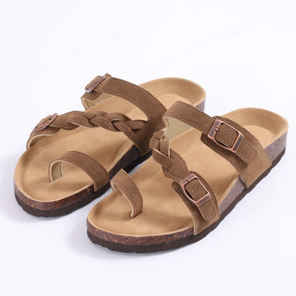 Kidmi Summer New Women's Slippers With Double Adjustable Buckle Casual Non-slip Comfortable Beach Slippers Outdoor Women Sandals