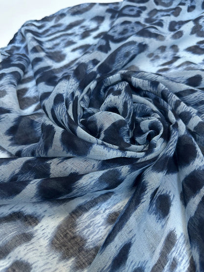 2025 New Vintage Voile Scarf Leopard Print Hijab for Women Lightweight Sunscreen Head Wrap Beach Cover-Up Windproof Travel Scarf