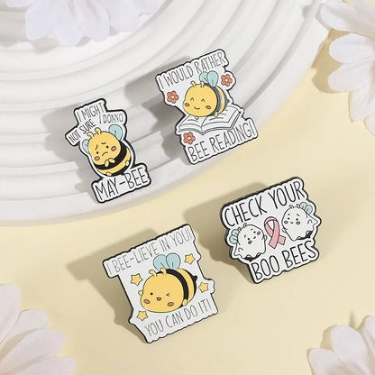 Cartoon Cute Dog Raccoon Rabbit Brooch Enamel Pins Creative Animal Quotes Brooch Lapel Badge Backpack Accessories Jewelry Gift