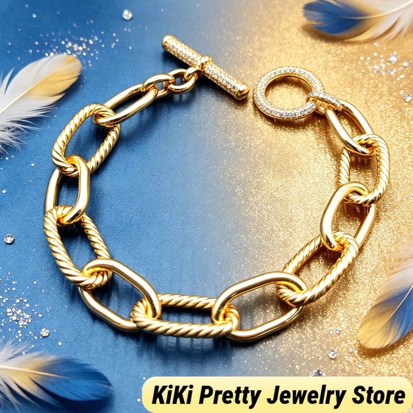 2026 New Dav High-Quality Bracelet Luxury Polished Gold Silver Tone Chain Bracelet Exquisite Craft Wrist Bangle for Formal Dinner & Dating