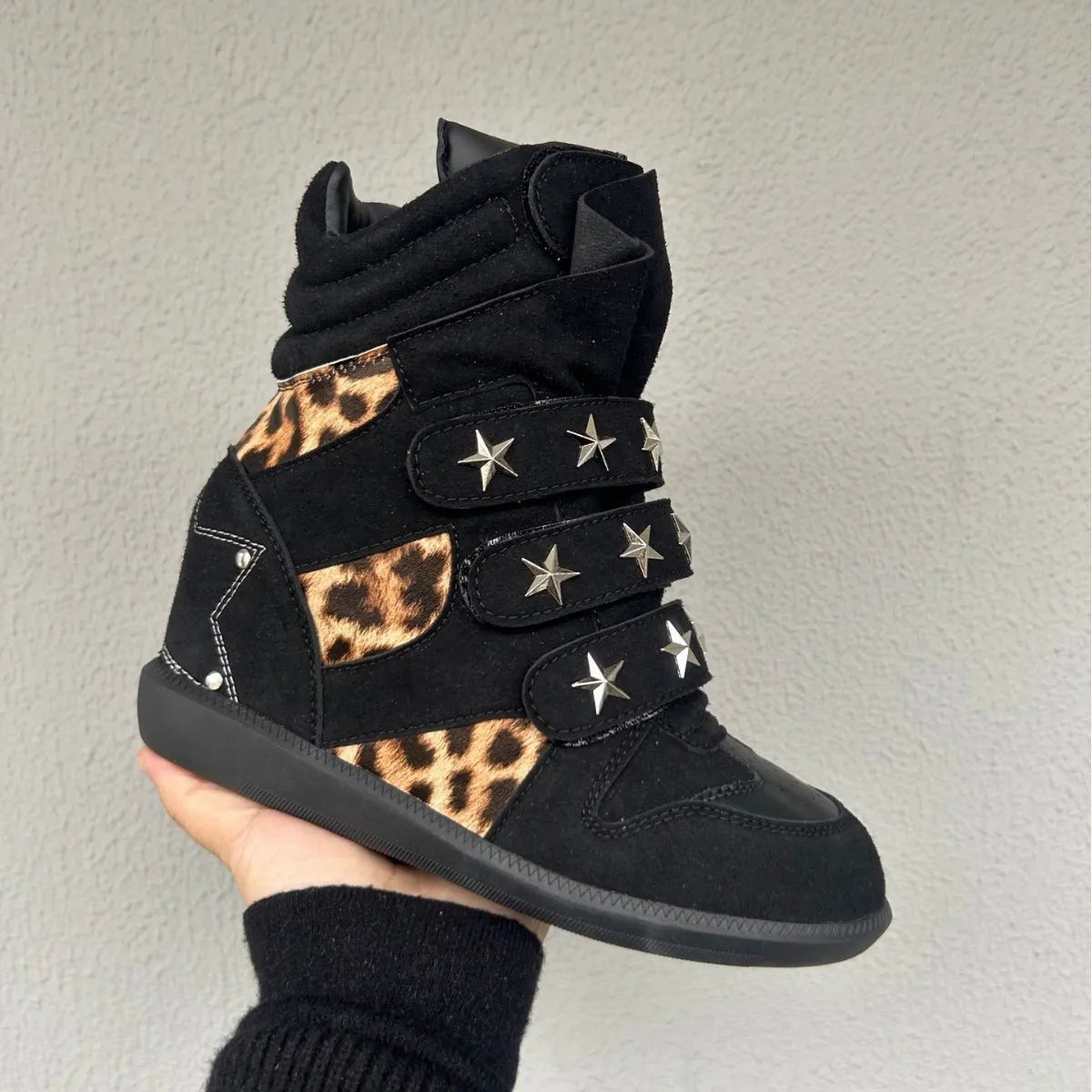 New Women Shoes Luxury Genuine Leather Ankle Boots for Woman Fashion Leopard Print Sports Casual Shoe Designer Shoes Botas Mujer