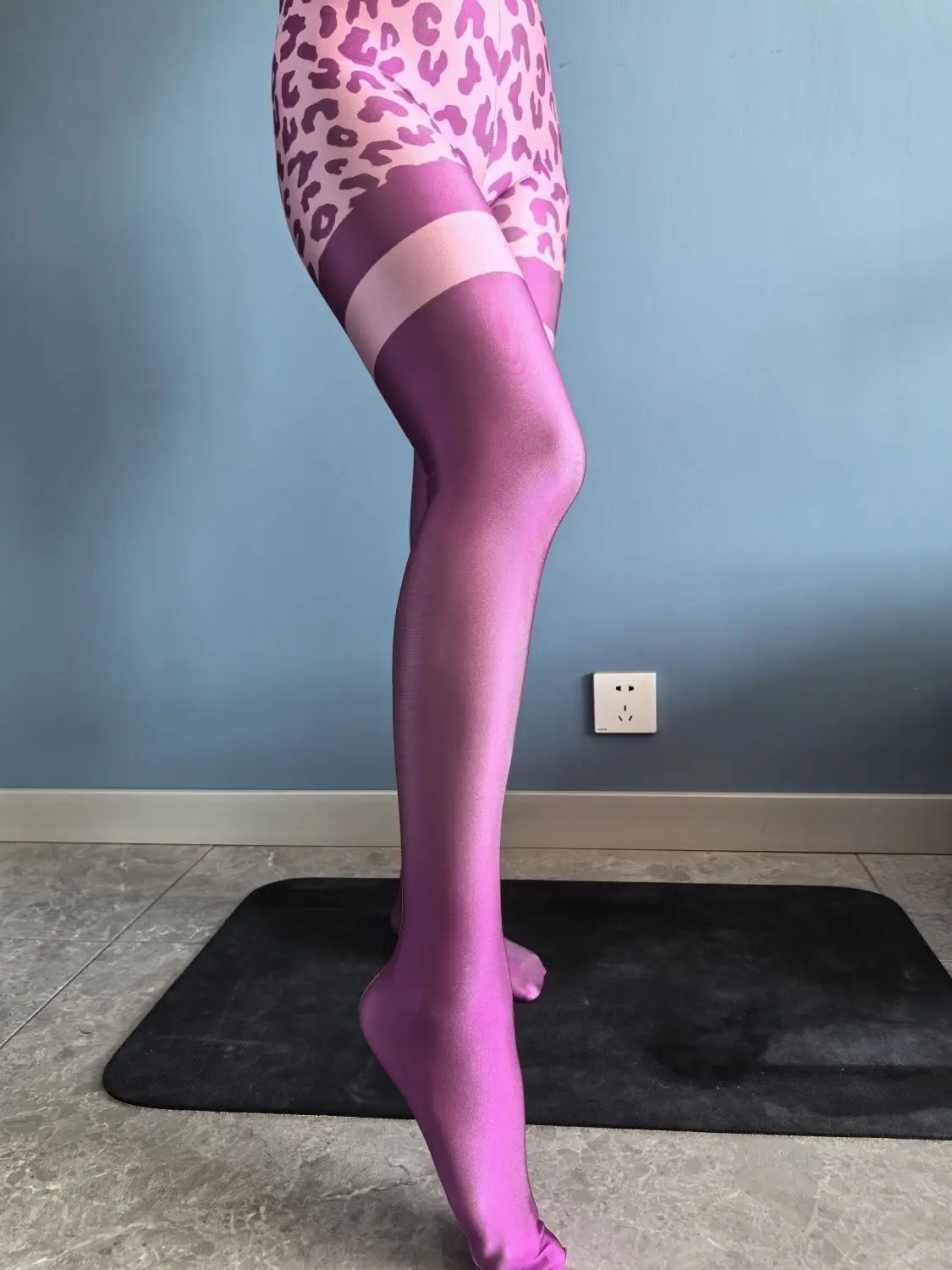 No elastic leopard print seam high waist tights yoga pants Plus size women sports tight leggings