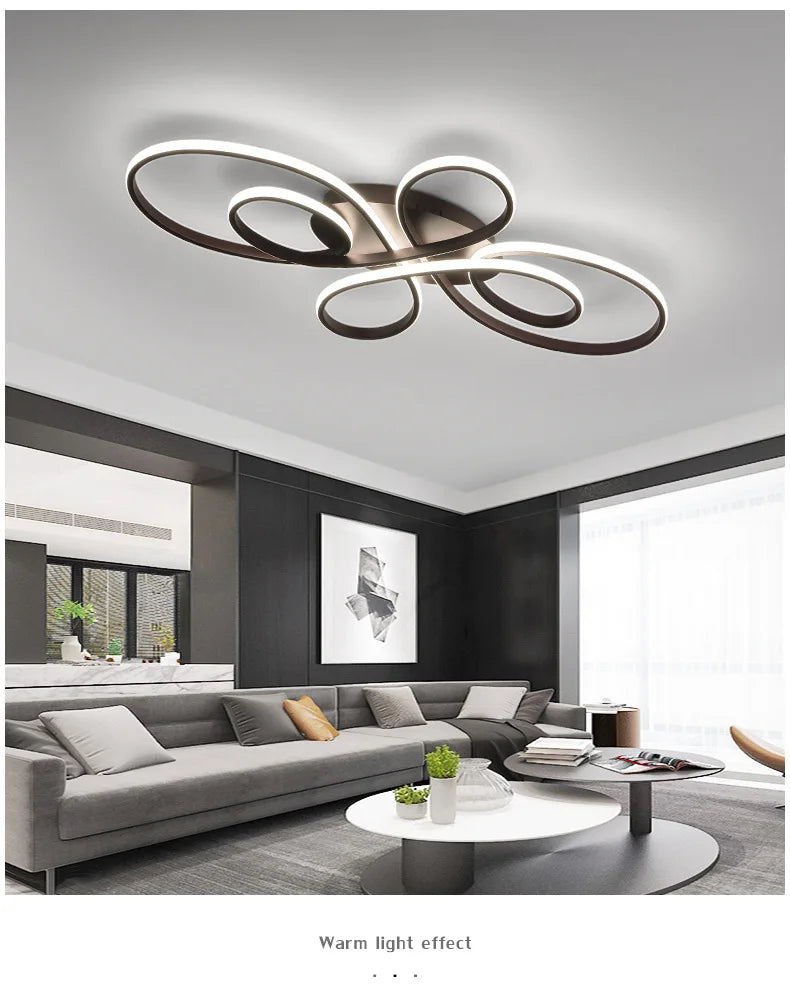 Low Floor Living Room Ceiling Lights Remote Control Modern LED Surface Mounted Light Fixture Dining Room led Ceiling Lamps Dimme