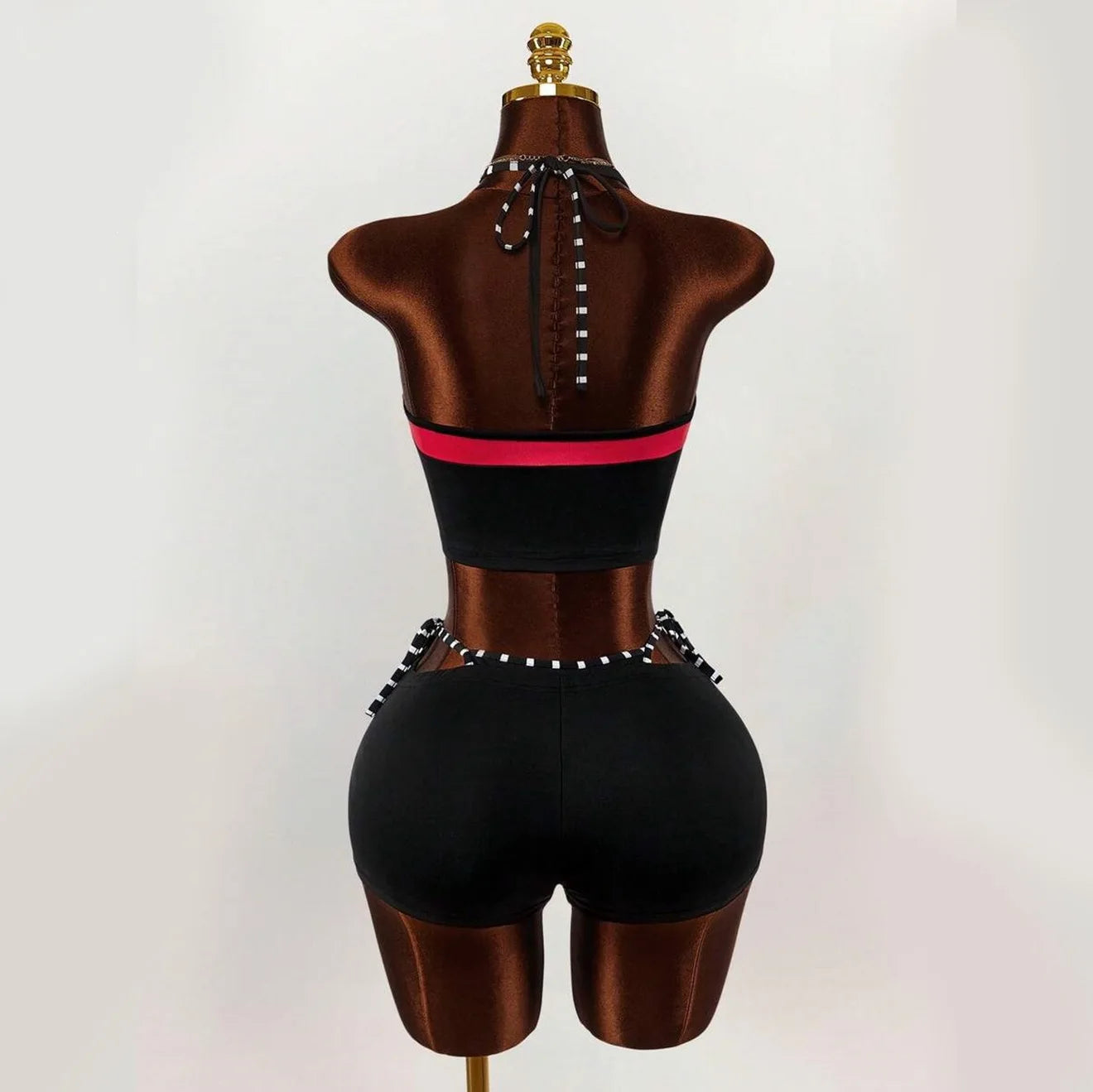 2026 new summer American retro sports Y2K hanging neck shorts two-piece set punk street trend fashion ins personality spicy girl