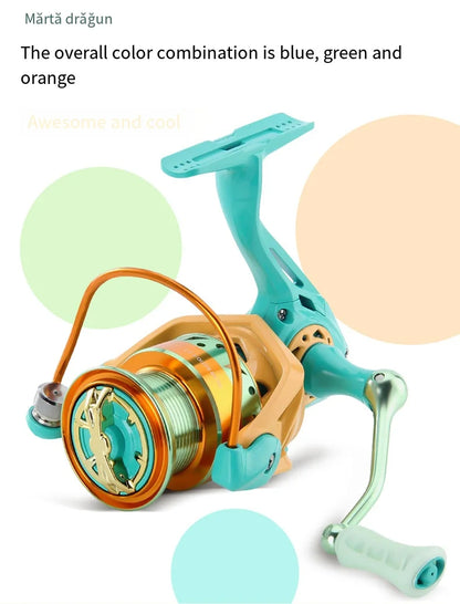 2026 New Colorful Spinning Fishing Reel Max Drag 6KG 8KG Gear Ratio 5.2:1 1000 2000 3000 5000 6000 Suitable Freshwater