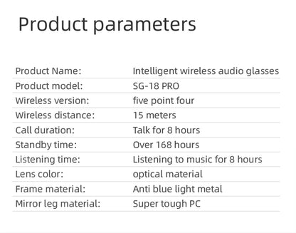 2-in-1 Smart Glasses With Magnetic Lenses Versatile, Clear Vision Enhanced Comfort TWS SG18pro