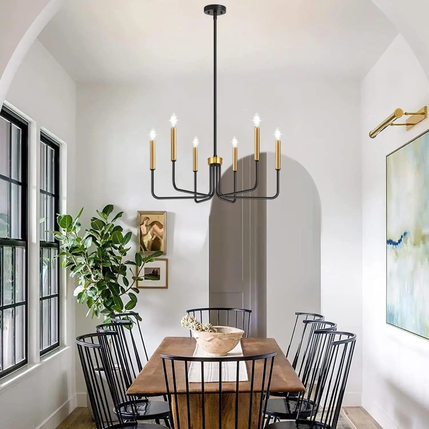 Retro Loft Candle Chandeliers Light Simple Iron Chandelier Pendant Lights for Living Room Dining Room Suspension Lamp AC110-260V