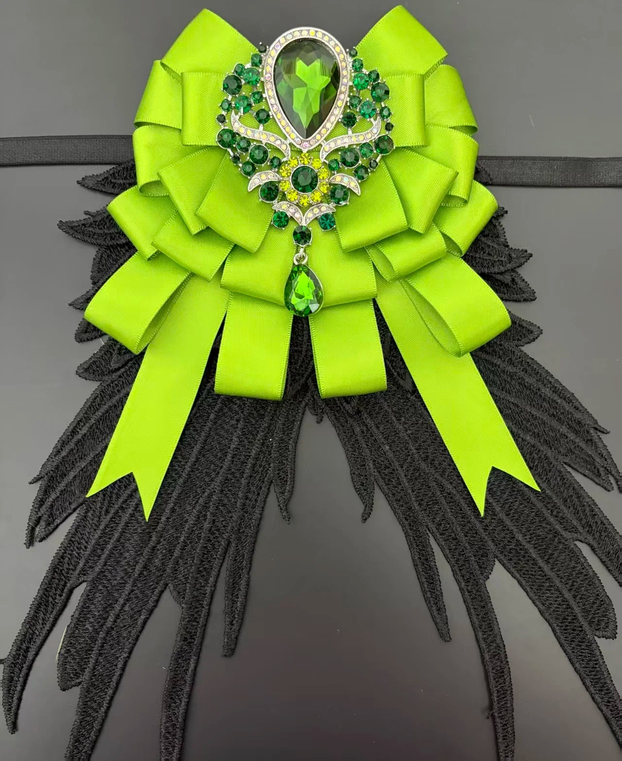 Luxury Rhinestone Mesh Wing Bow Brooch  Elegant Banquets Dress and Wedding Shirts Lapel Flower Bow Tie  Unisex Gift Accessory