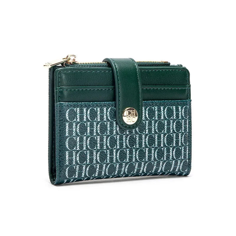 Luxury Brand Classic Retro Square Design Card Case Fashion Button Classic Folding Money Clip Compact Lightweight Luxury Women