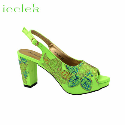 Baby Pink Flower Pattern Mature Pumps African Design Women Matching Shoes and Bag with Platform High Quality Sandals for Wedding