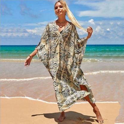 Fashion Boho Bikini Cover-ups Oversized Leopard Zebra Print Beach Cover Up Open Front Sunscreen Shawl For Women