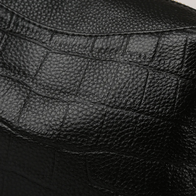 100% Genuine Cowhide Crocod Pattern Luxury Shoulder Bags For Women Designer Solid Color Soft Crossbody Bag Handbags Purses Sac