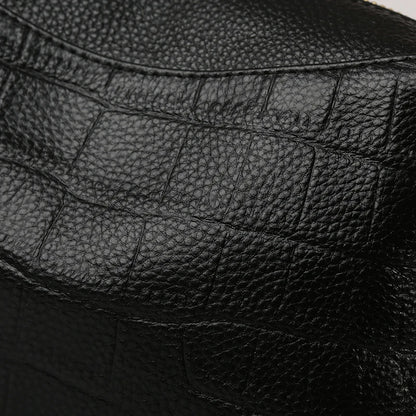 100% Genuine Cowhide Crocod Pattern Luxury Shoulder Bags For Women Designer Solid Color Soft Crossbody Bag Handbags Purses Sac