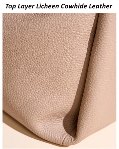 Burminsa Cowhide Genuine Leather Tote Shoulder Bags For Women 2026 Luxury Designer Crossbody Purses Bucket Work Ladies Handbags