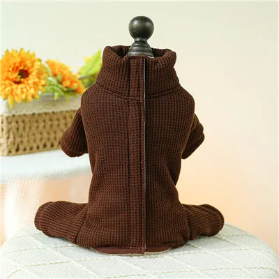 Solid Dog Clothes Winter Dog Jumpsuit Coat Thickened Wrapped Belly Clothing Puppy Overalls Tracksuit For Small Dogs Dachshund XS