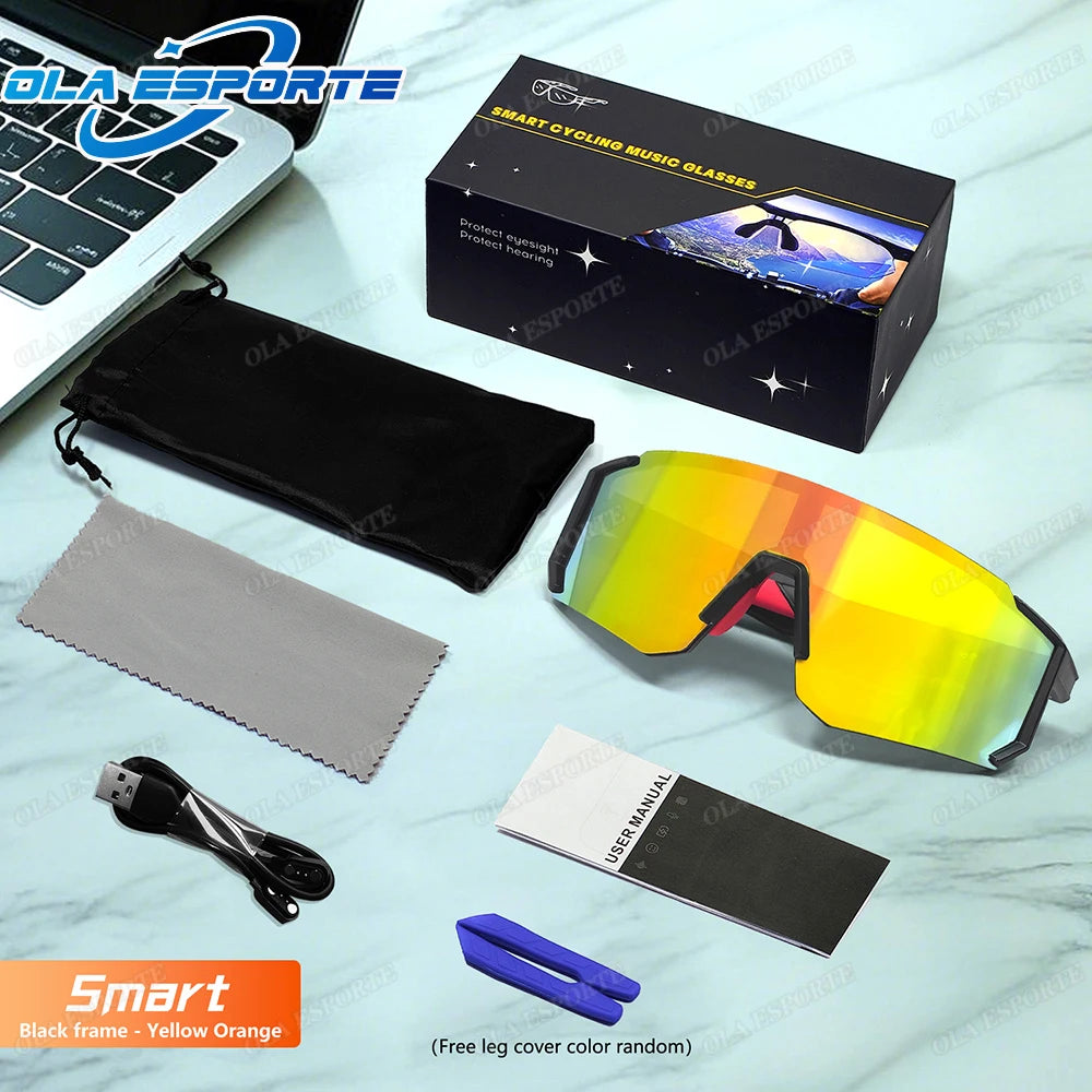2026 New Smart Glasses Bluetooth Call Audio Music Player Glasses Smart Sunglasses UV Anti Glare Man Glasses for Outdoor Cycling