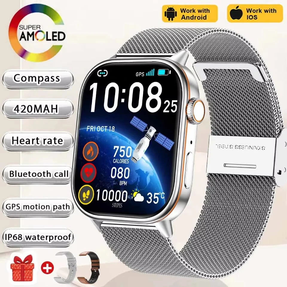 2026 New Multifunctional Smartwatch Women Gift Built-in GPS Bluetooth Call Music Fitness Sports Bracelet Sleep Monitor Watch Lad