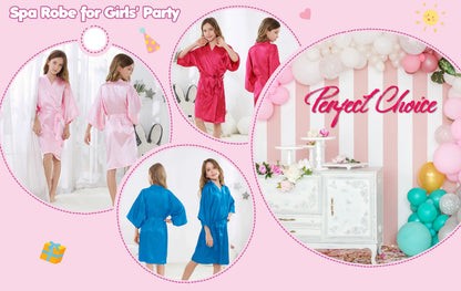 40 Pcs Girls Spa Party Supplies 10 Birthday Squad Princess Robe 10 Tote Bags 10 Headbands 10 Spa Masks for Birthday
