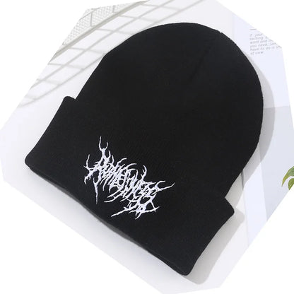 Warm Women Men Winter Beanies Hats Gothic Street Punk Knitted Bonnet Caps 100% Cotton Fashion Keep Warm Skullies Beanies Hats