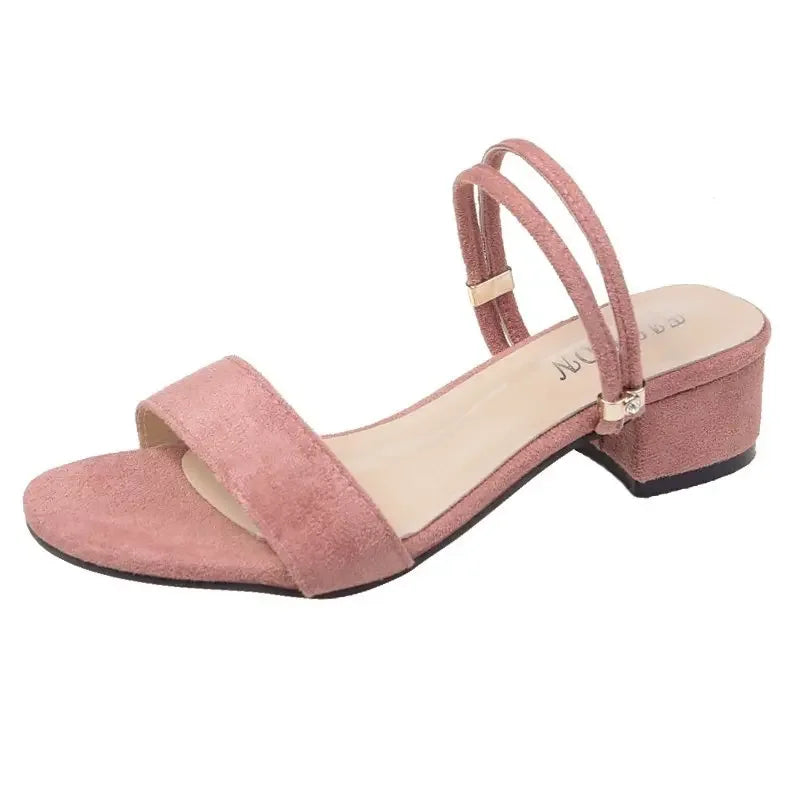 New Women Sandals Chunky Heels Slides Summer Sandal Elegant  Shoes Women Slipper Big Size 34-42 Fashion Summer Sandal Women