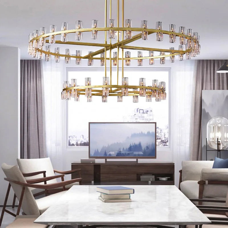 Villa Duplex Chandelier New Light Luxury Light Post Modern Crystal Chandelier Light Luxury For Living Room Lamp Home Decoration