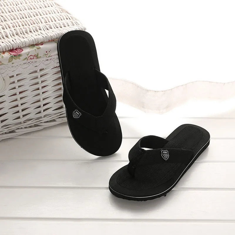 Men Flip Flops Beach Sandals Summer Slippers Non-Slip Casual Flat Shoes 2024 Slippers Indoor House Shoes For Men Outdoor Slides