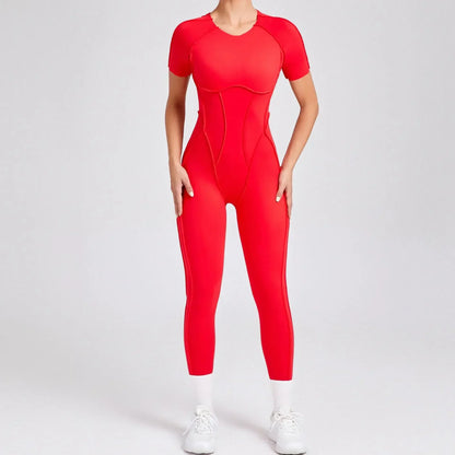 Yoga Sports Fitness Jumpsuits Sets Pants Women's Hip-lifting One-piece Open Back Long-sleeved Outdoors Workout Gym Yoga Bodysuit