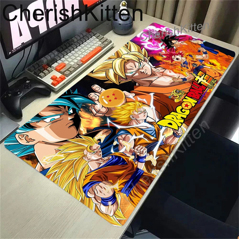 Anime Dragon Ball Mousepad HD Printing Computer Gamers Locking Edge Non-slip Mouse Pad XL Super Saiyan Goku Keyboard PC Desk Mat