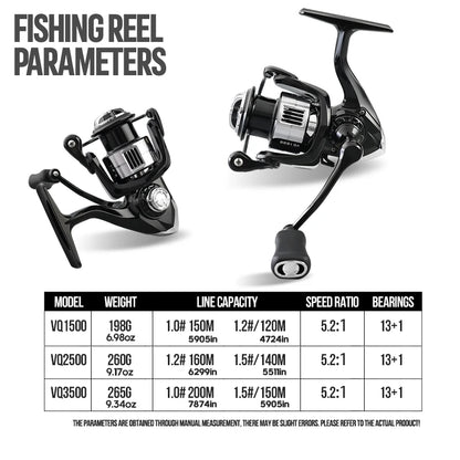 TAIYU High Quality Lightweight Spinning Fishing Reel 13+1 Bearing 5.2:1 Speed Ratio Universal Spinning Reel For All Water Areas