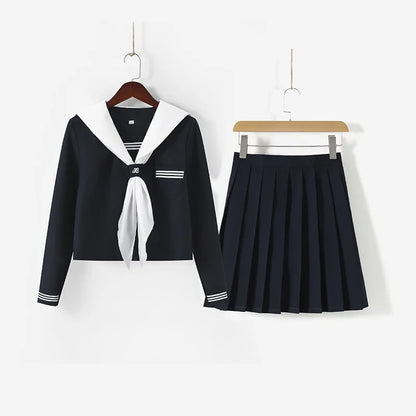 Student JK Uniform Women's High School Korean Chinese School Uniforms Navy Sailor Outfit Short Sleeve Suit Japan Seifuku Girl