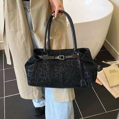 Fashionable Leopard PU Leather Shoulder Bags for Women 2026 Luxury Designer Brand Trend Tote Bag Females Short Handle Handbags