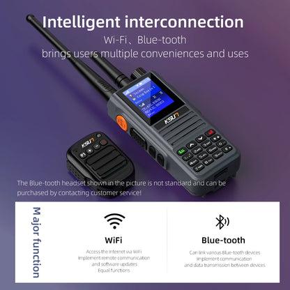 Long Range  Walkie Talkie Dual Model PoC Network Compatible ZELLO UHF Analog Two Way Radio Transfer KSUN ZL8668