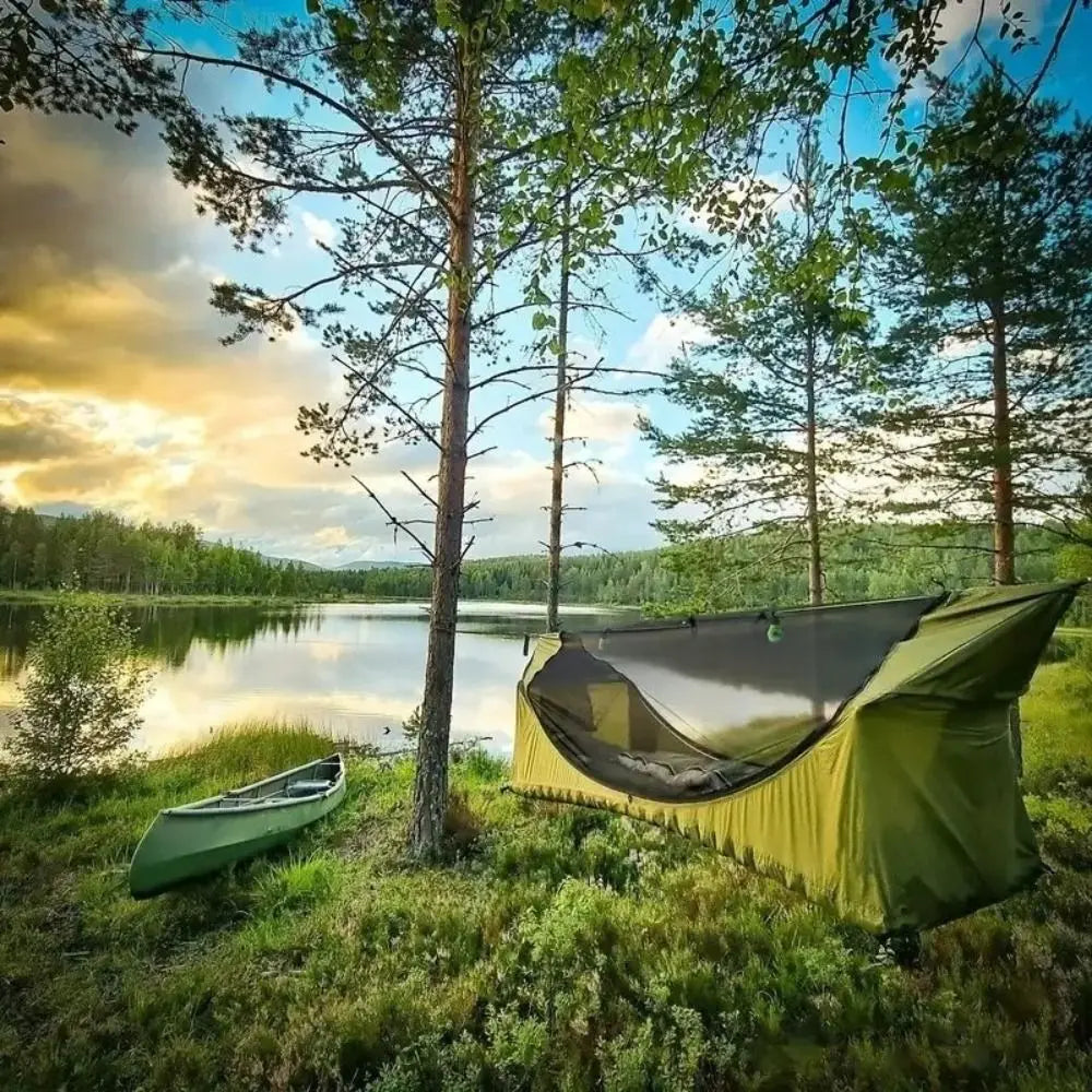 200x80cm Mosquito Net Hammock Sunshade Canopy Rainproof Outdoor Camping Shelter with Mosquito Net Portable Swing Hammock