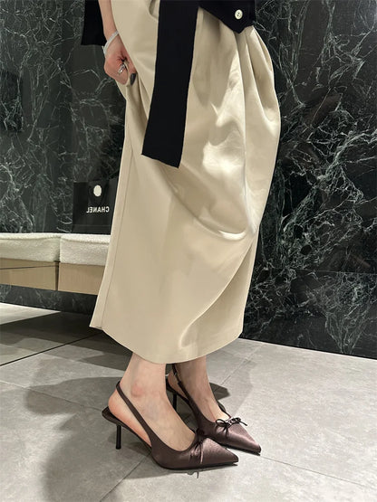 Designer Luxury Summer Women Sandals Fashion Pointed Toe Butterfly-knot Shoes Ladies Elegant High Heels Party Club Sandalias