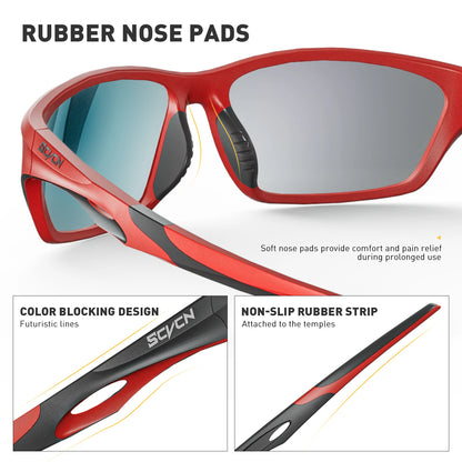 SCVCN Polarized Fishing Sunglasses Sports Sunglasses for Men and Women Cycling Glasses Mountain Bicycle Riding Goggle Bike UV400