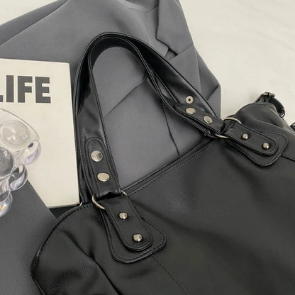 Women's Large Capacity Shoulder Casual Tote Bag Laptop Roomy Handbag Soft Leather Crossbody Business Black Big Bag A4 Sac A Main