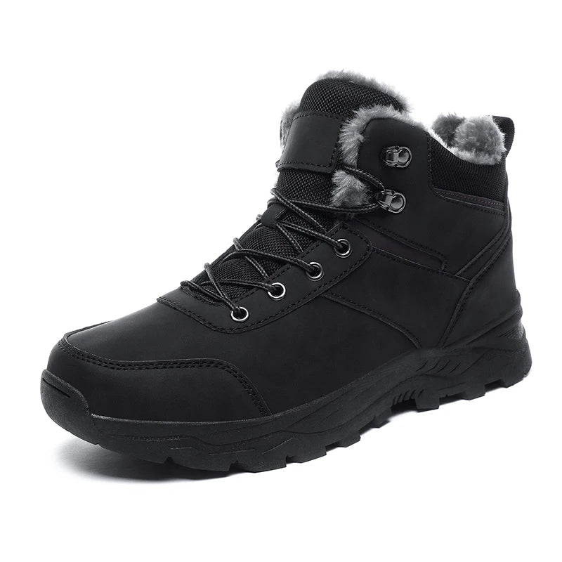 Mens Snow Boots 2026 New Winter High Top Thick-Soled Outdoor Anti Slip Mountaineering Shoes Comfortable Warm Plush Ankle Boots